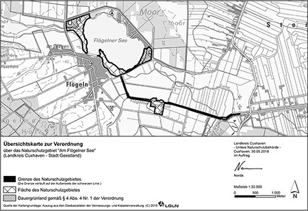 Übersichtskarte der Verordnung des Naturschutzgebietes "Am Flögelner See"