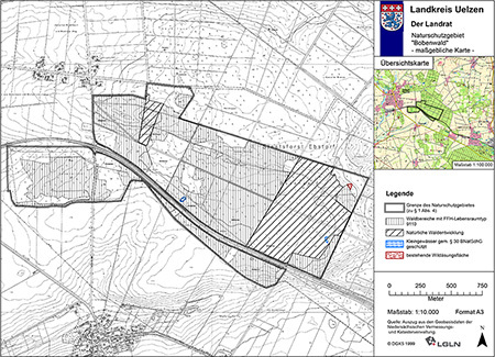 Verordnungskarte des Naturschutzgebietes "Bobenwald"