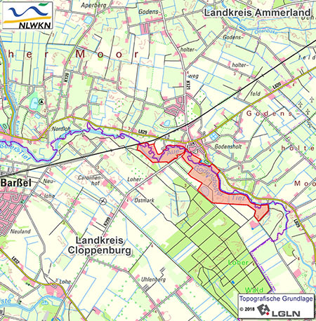 Übersichtskärtchen zum Naturschutzgebiet "Godensholter Tief"