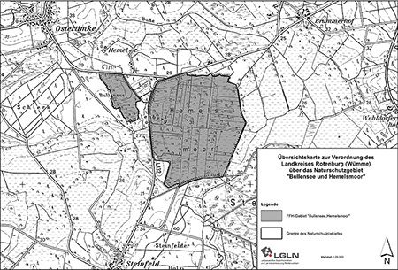 Übersichtskarte der Verordnung des Naturschutzgebiets "Bullensee und Hemelsmoor"