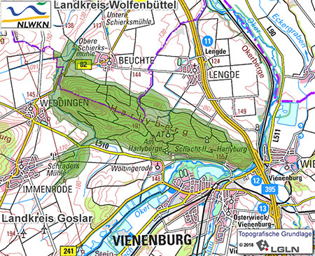 Verordnungskarte des Schutzgebietes