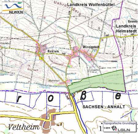 Übersichtskärtchen zum Landschaftschutzgebiet Großes Bruch östlich von Mattierzoll