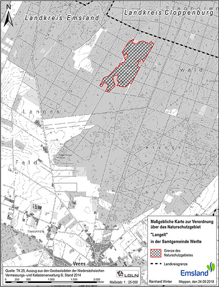 Verordnungskarte des Naturschutzgebietes "Esterfelder Moor"