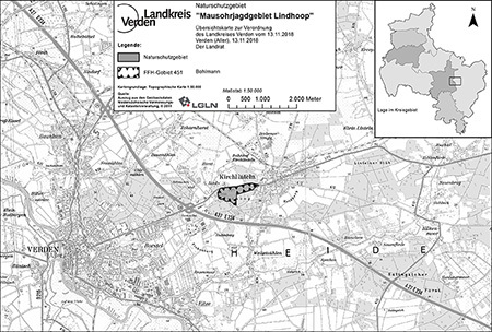 Übersicht der Verordnungskarte des Gebietes