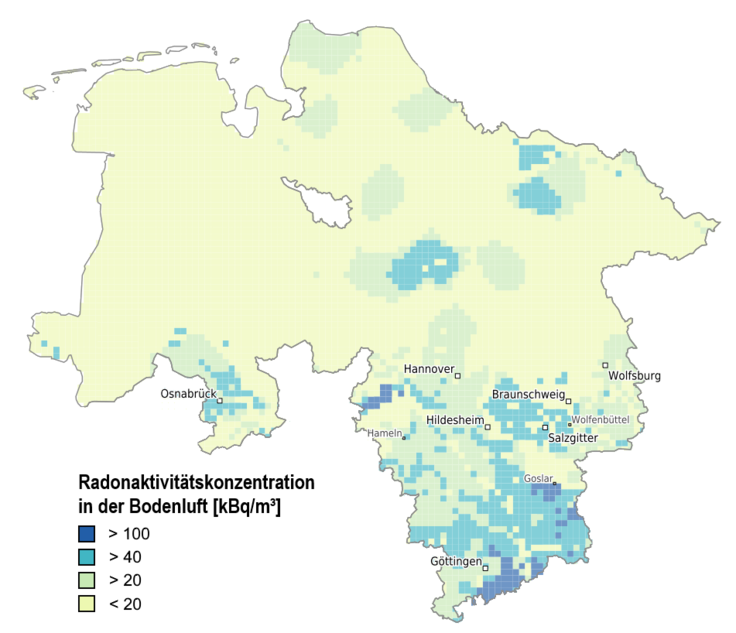Radonkarte Niedersachsen