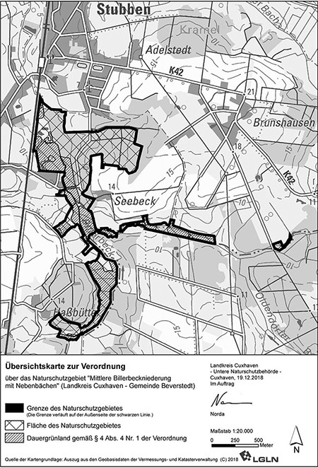 Verordnungskarte des Gebietes