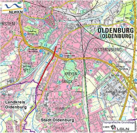 Übersichtskärtchen zum Naturschutzgebiet Osternburger Kanal