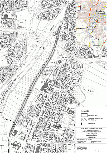 Übersicht der Verordnungskarte des Gebietes Osternburger Kanal