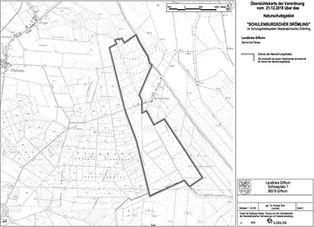 Übersichtskarte der Verordnung des Naturschutzgebietes Schulenburgscher Drömling