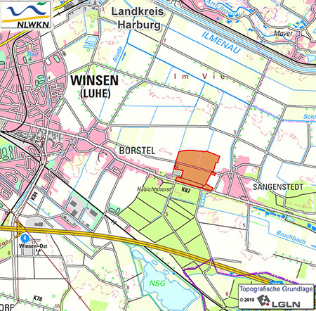 Übersichtskarte der Verordnung des Naturschutzgebietes Birken-Eichenwald bei Sangenstedt