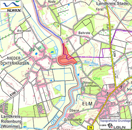 Übersichtskarte der Verordnung des Naturschutzgebietes Osteschleife Hundswiesen