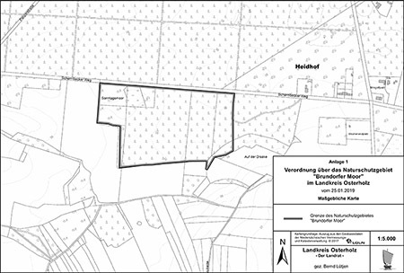 Übersichtskarte der Verordnung des Naturschutzgebietes "Brundorfer Moor"