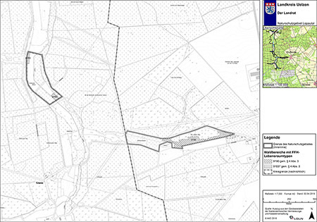 Übersichtskarte der Verordnung des Naturschutzgebietes Lopautal