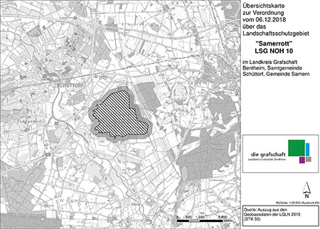 Übersicht der Verordnungskarte des Landschaftsschutzgebietes Samerrott