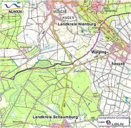 Übersichtskärtchen zum Landschaftschutzgebiet "Münchehägener Forst"