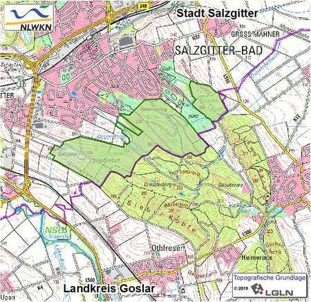 Übersichtskärtchen zum Landschaftschutzgebiet "Osterholz, Südholz, Kassebusch"