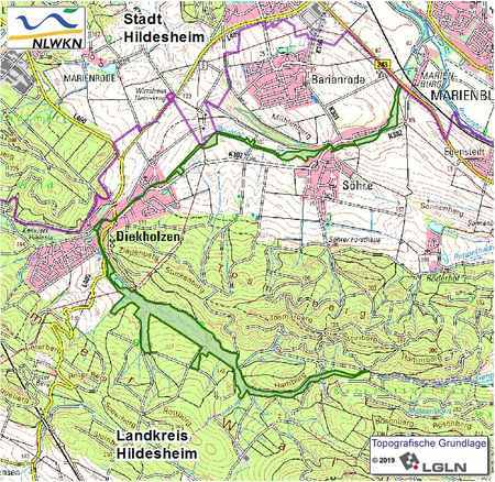 Übersichtskärtchen zum Landschaftschutzgebiet "Beuster und Kalte Beuster"