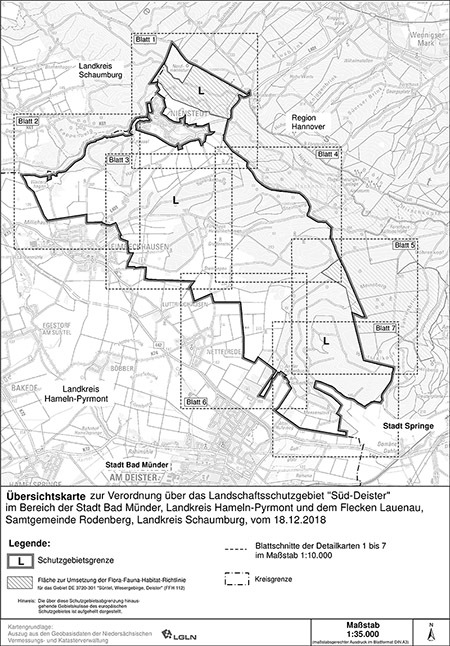 Verordnungskarte des Landschaftsschutzgebietes "Süd-Deister"