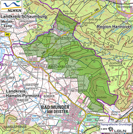 Übersichtskärtchen zum Landschaftschutzgebiet "Süd-Deister"