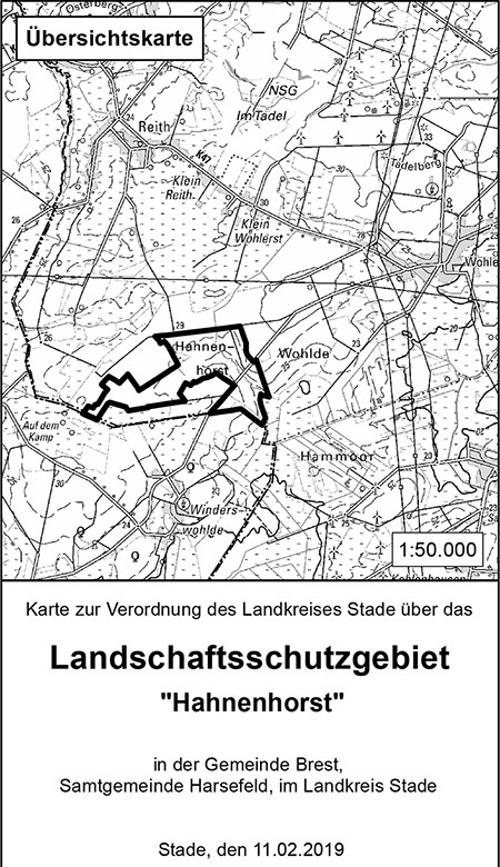 Verordnungskarte des Landschaftsschutzgebietes "Hahnenhorst"