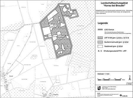 Verordnungskarte des Landschaftsschutzgebietes "Konau bei Braudel"