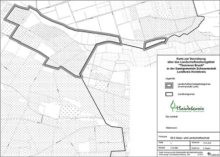 Verordnungskarte des Landschaftsschutzgebietes "Thörener Bruch"