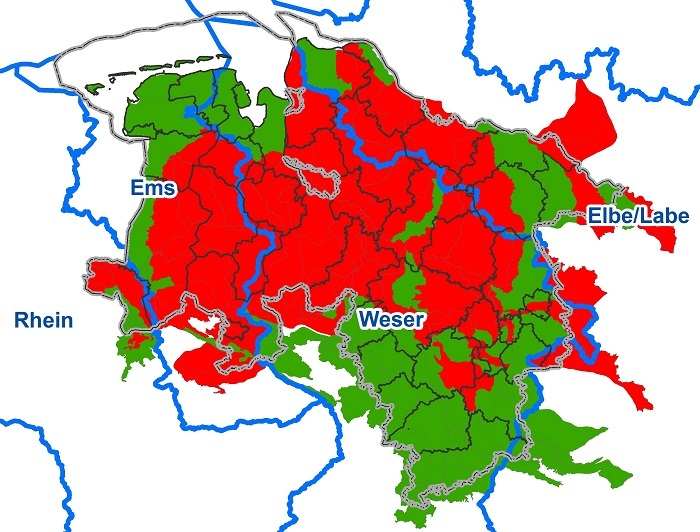 Chemischer Zustand der Grundwasserkörper in Niedersachsen 2015