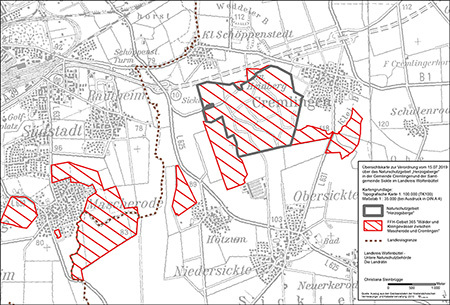 Verordnungsübersichtskarte des Naturschutzgebietes "Herzogsberge"