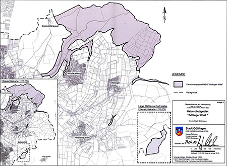 Verordnungsübersichtskarte des Naturschutzgebietes "Göttinger Wald"
