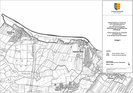Verordnungsübersichtskarte des Naturschutzgebietes "Elbeniederung von Hohnstorf bis Artlenburg"