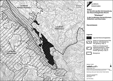 Übersichtskarte der Verordnung des Naturschutzgebietes "Ithwiesen"