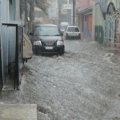 überflutete Straße