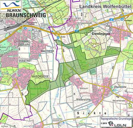 Übersichtskarte des Landschaftsschutzgebietes