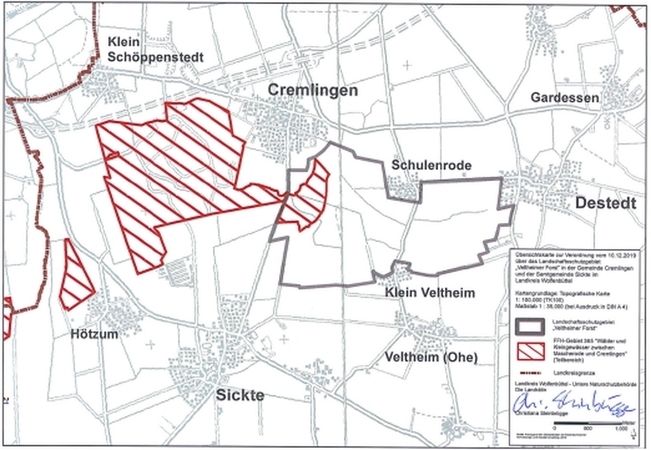 Übersichtskarte zur Verordnung des Gebietes