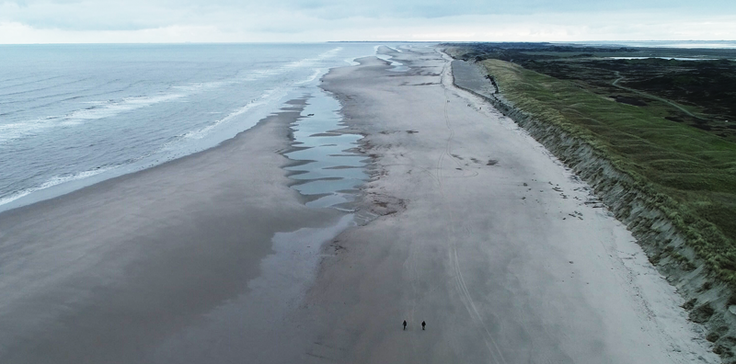 Luftbild der Schäden auf Langeoog