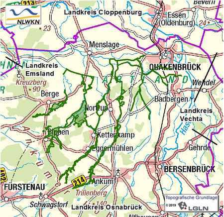 Übersichtskarte des Landschaftsschutzgebietes