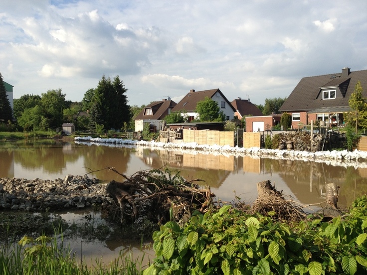 Auch Hochwasser wie das an der Innerste 2013 (hier bei Holle) werden durch den Klimawandel zukünftig verstärkt auftreten (Foto: NLWKN).