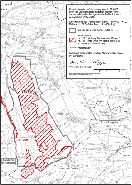 Übersichtskarte des Landschaftsschutzgebietes "Schwülme und Auschnippe"