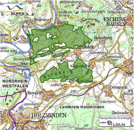 Übersichtskarte des Landschaftsschutzgebietes