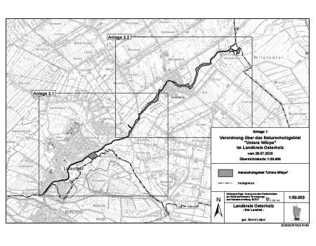 Verordnungskarte des Gebietes "Untere Wörpe"
