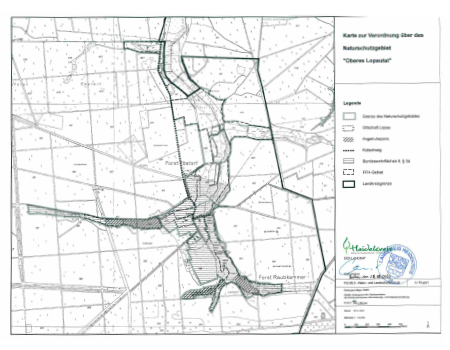 Verordnungskarte des Gebietes "Oberes Lopautal"