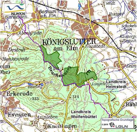 Übersichtskarte des Landschaftsschutzgebietes