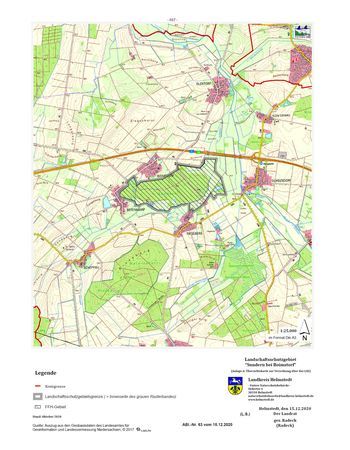 Übersichtskarte zur Verordnung des Landschaftsschutzgebietes "Sundern bei Boimstorf"