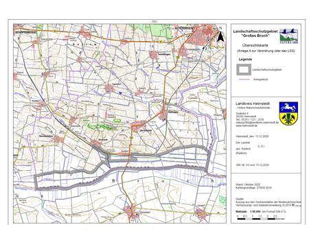 Übersichtskarte zur Verordnung des Landschaftsschutzgebietes "Großes Bruch"