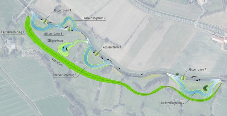 Plan der Renaturierungsmaßnahme an der Vechte bei Quendorf (Foto: NLWKN)