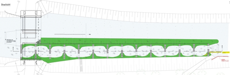 Ausschnitt Maßnahmenplan Draufsicht Wehr Rechtern