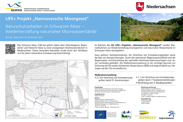 Bauinformationstafel im Schwarzen Moor