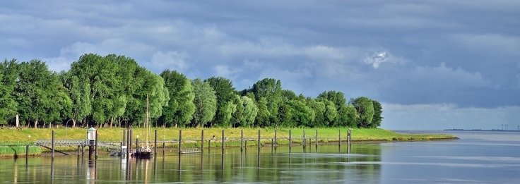 Die Mündung der Oste in die Elbe