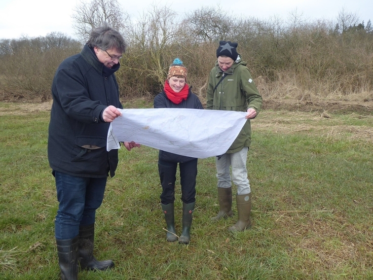 Die drei MitarbeiterInnen der Naturschutzstation: Dr. Burghard Wittig, Lina Brackelmann und Sonja Heemann (v.l.n.r.) (Foto: NLWKN)