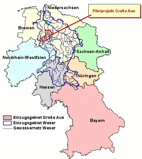 Pilotprojekt - Karte des Einzugsgebietes